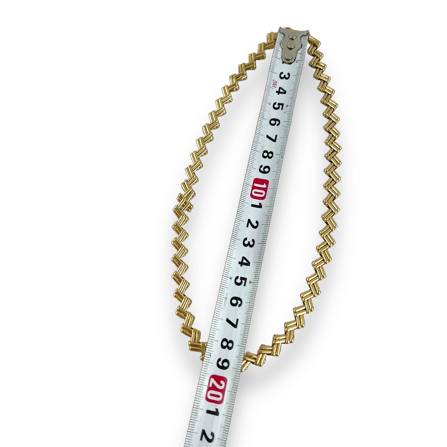 Vintage Avon Gold Tone Bar Zig Zag Chain Necklace