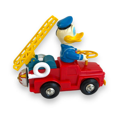 Disney Wind-Up Donald Duck Fire Engine Toy - Original Box - Collectible Japan Toy