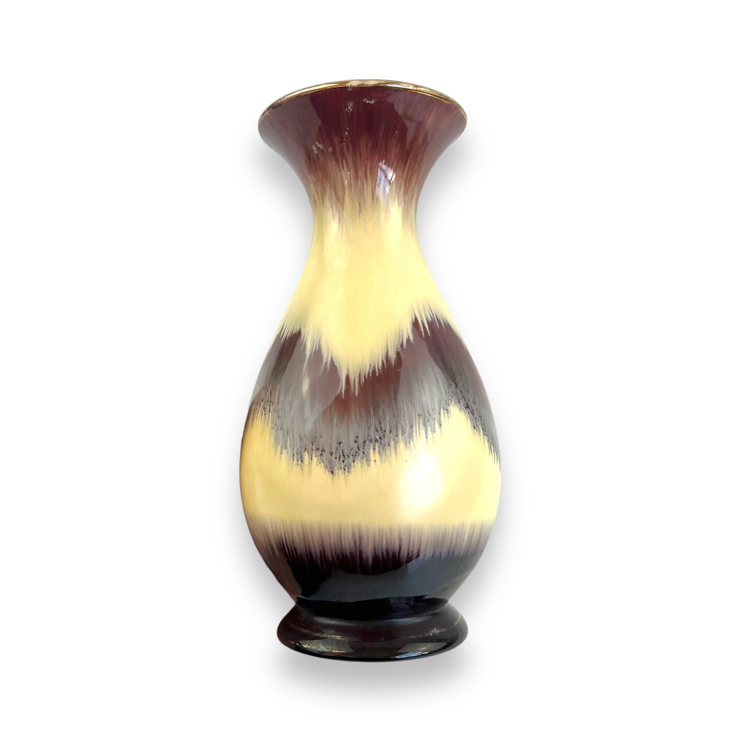 West German cream and purple vase