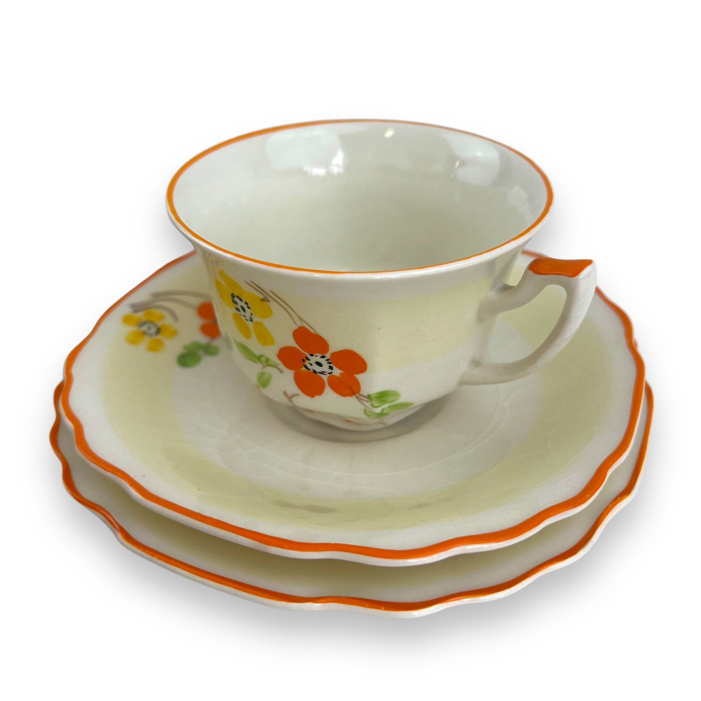 Hand painted flower tea cup set - made in England