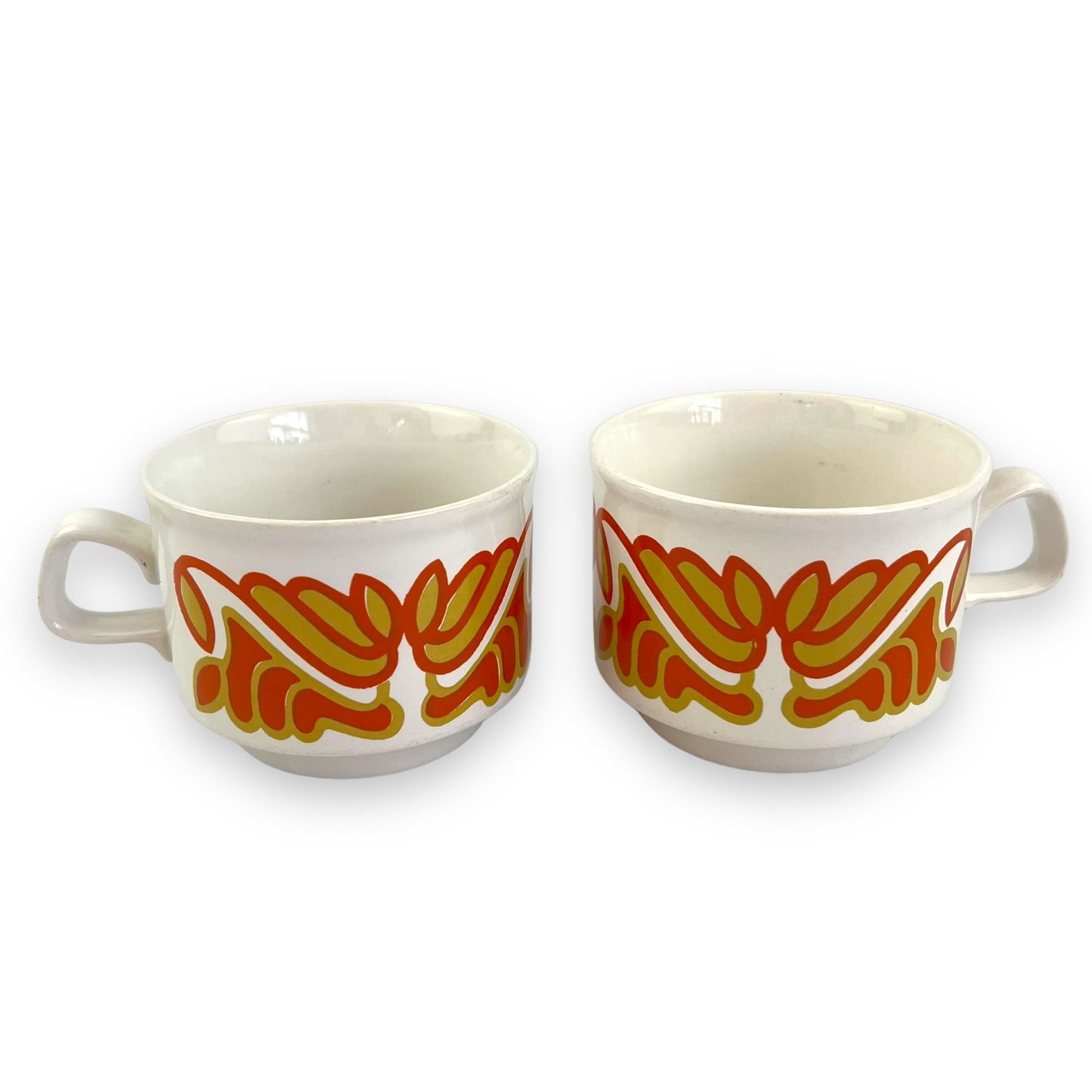 Staffordshire White Orange Teacup set