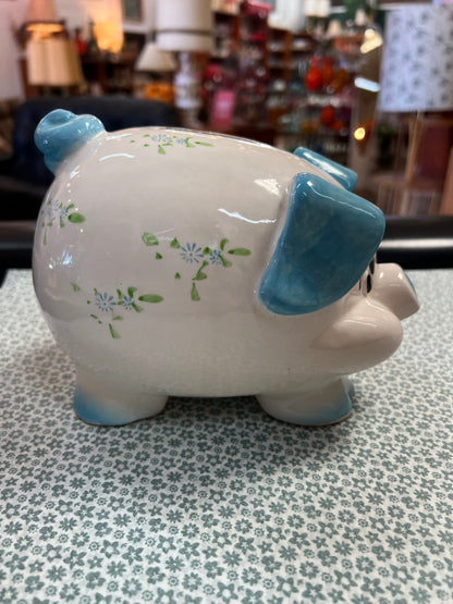 Blue & White Pig Money Box