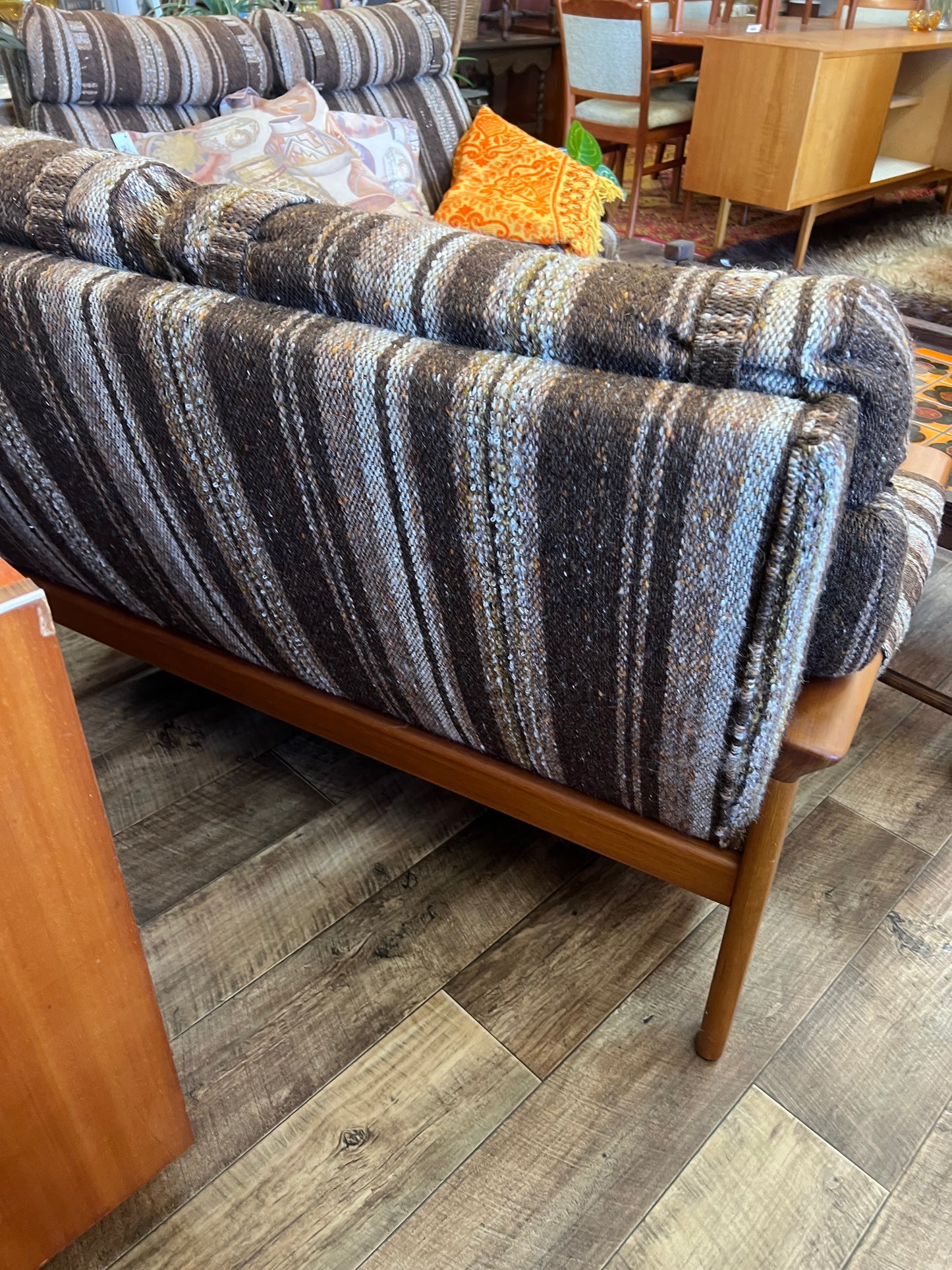 Tessa T21 Two Seater Lounge / Sofa – Brown Stripe Upholstery