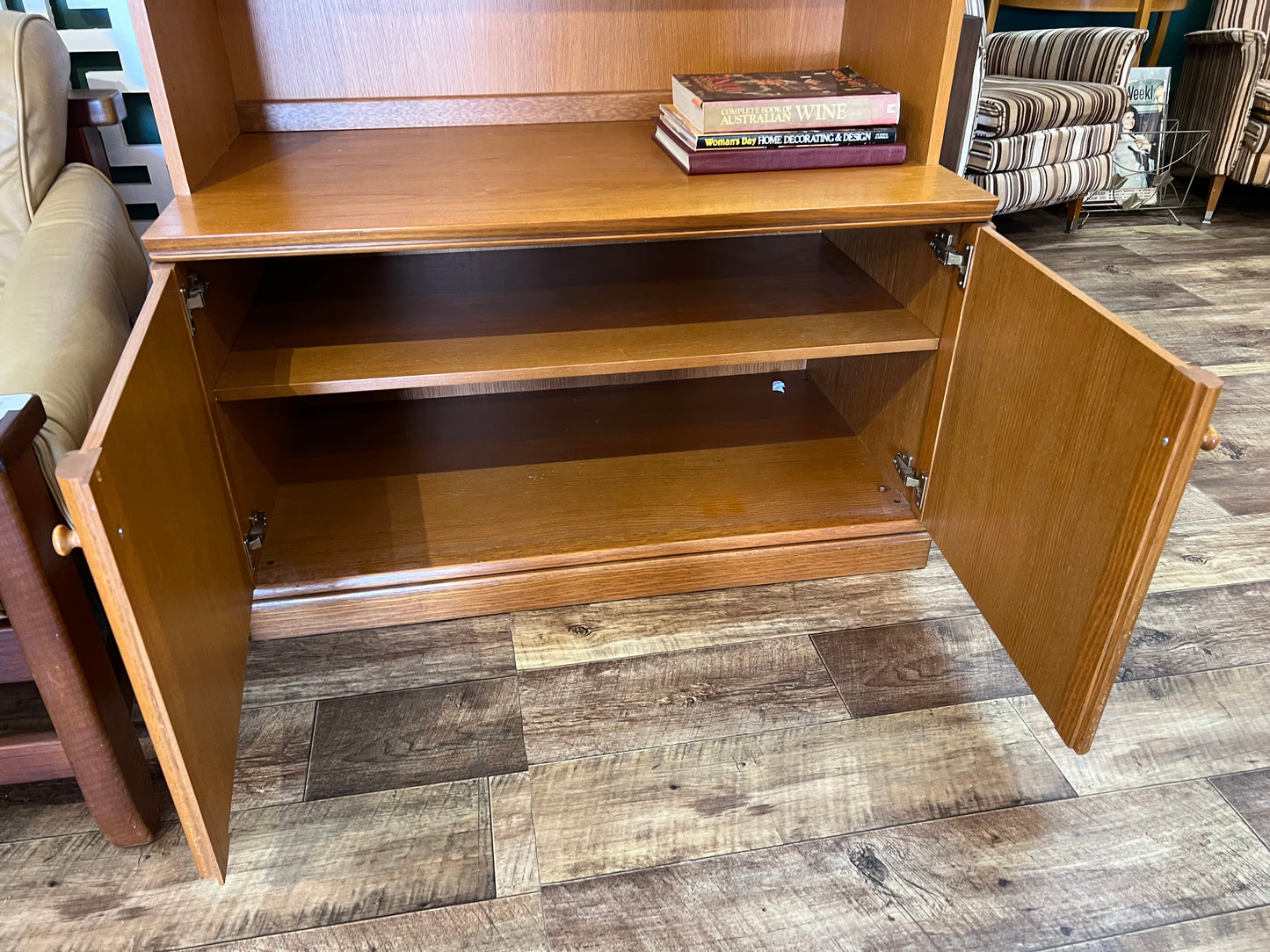 Noblett Australian-Made Teak Display Cabinet / Bookcase with Glass Doors