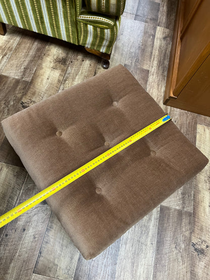 Taupe Button Tufted Upholstered Footrest Ottoman