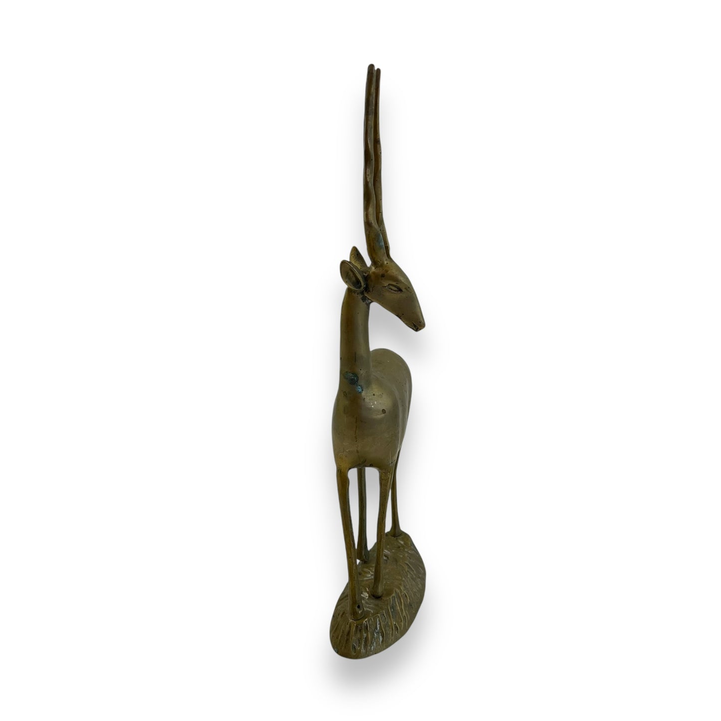Large brass antelope statue