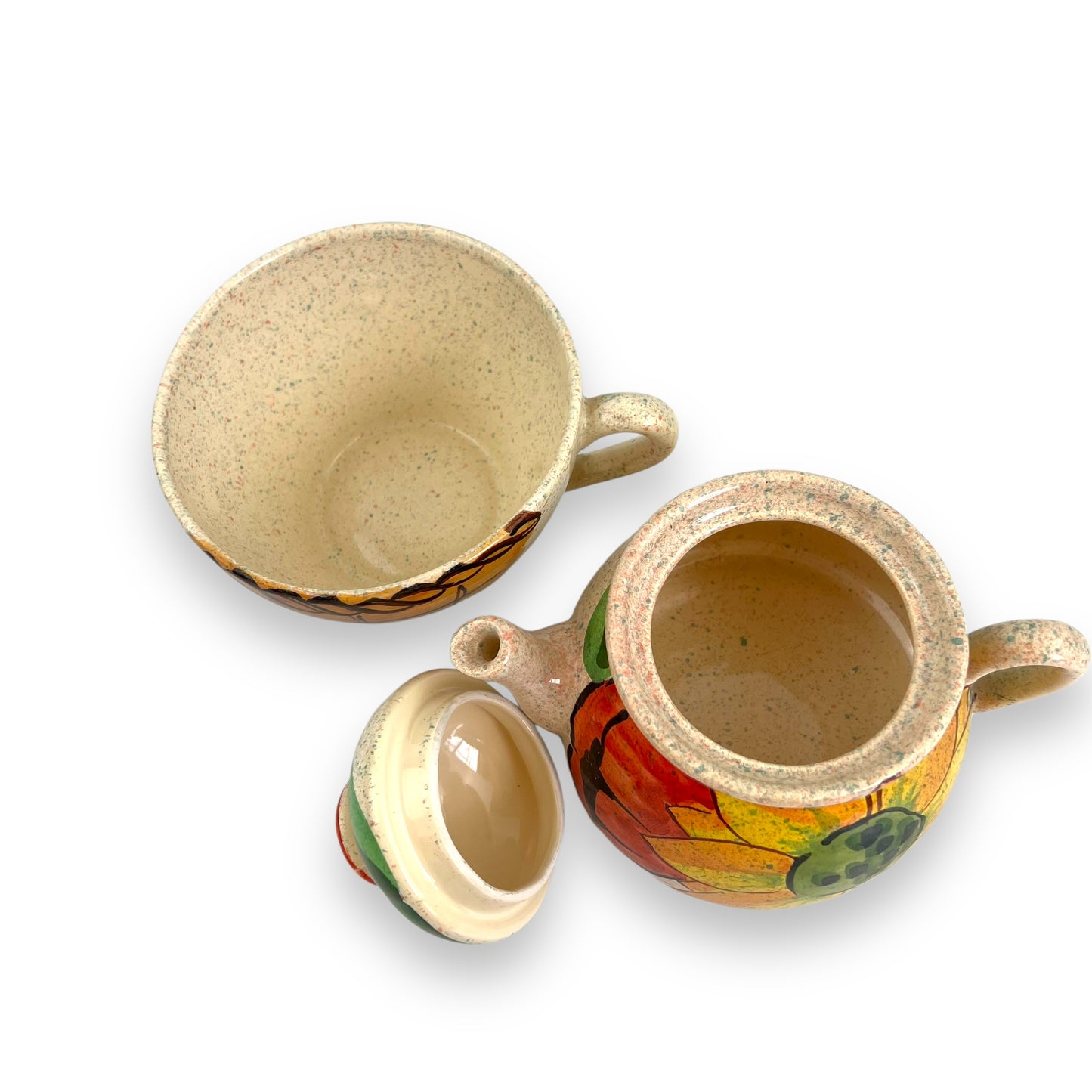 Yellow flower teapot and cup set