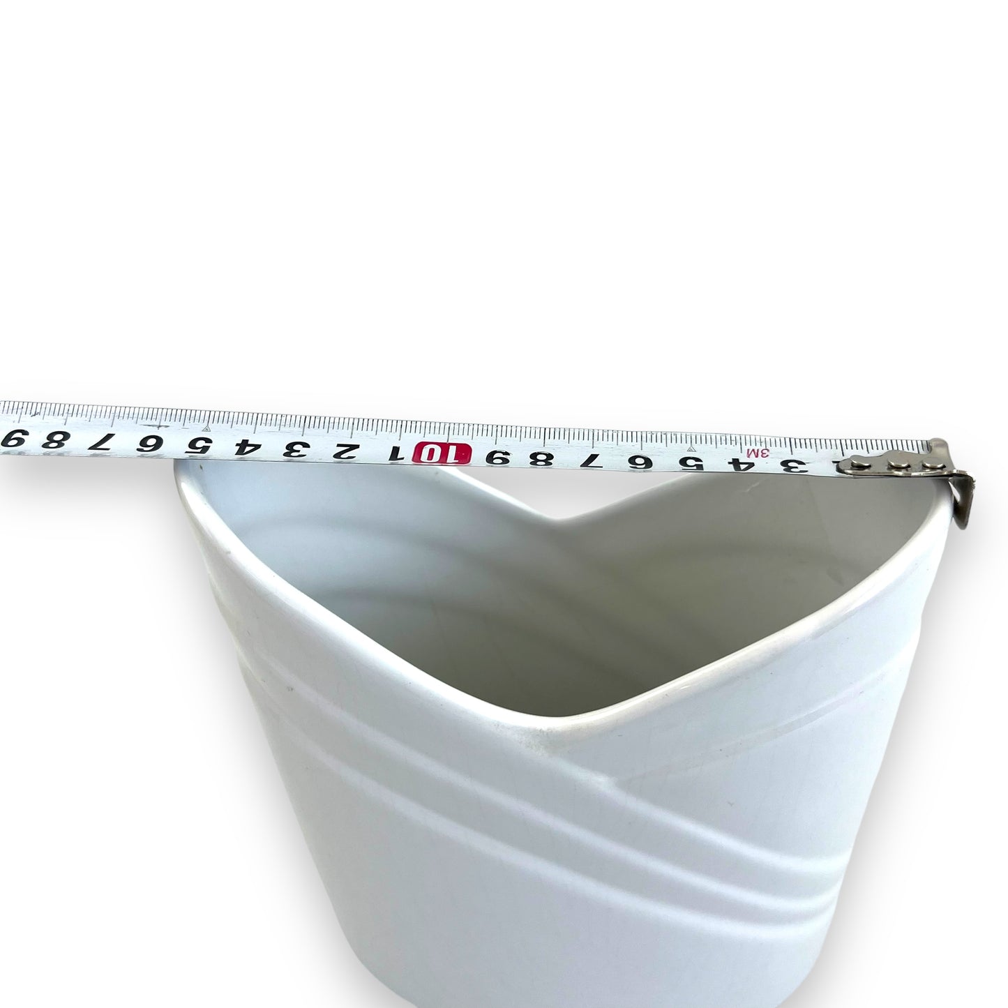 White V shape opening vase made in Portugal