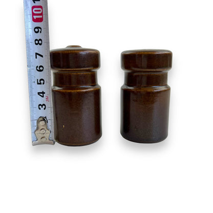 Stoneware Salt & Pepper Shakers – Brown Glazed Ceramic