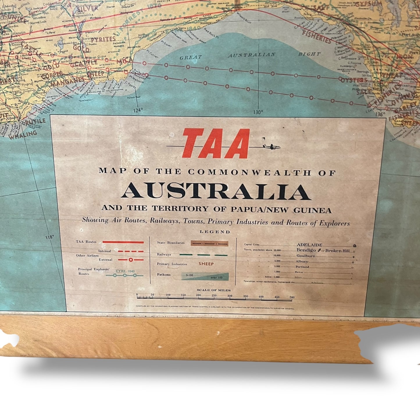 TAA Map of Australia – Mid-Century Aviation Wall Map