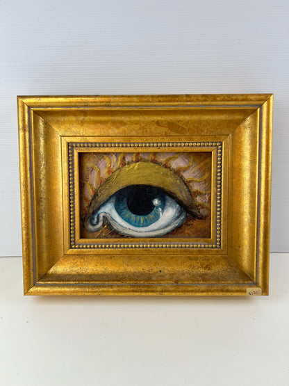 Framed Surrealist Eye Painting – Gilt Frame