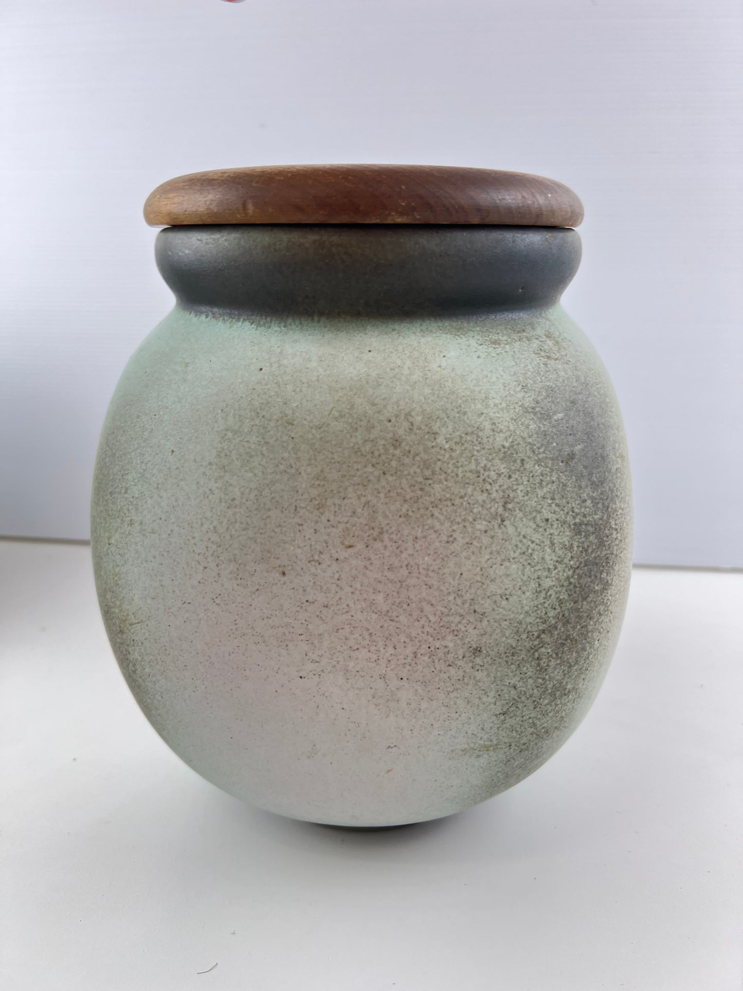 Ellis Pottery Ceramic Flour Canister with Timber Lid