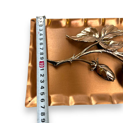Copper rose 3D metal art