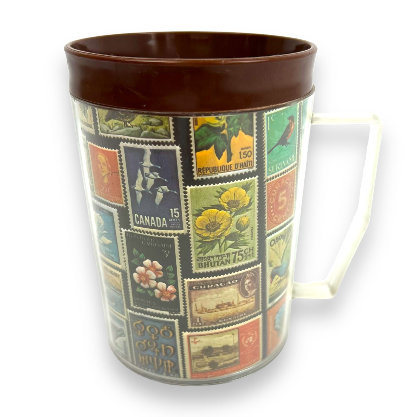 Postage Stamp Plastic Cup