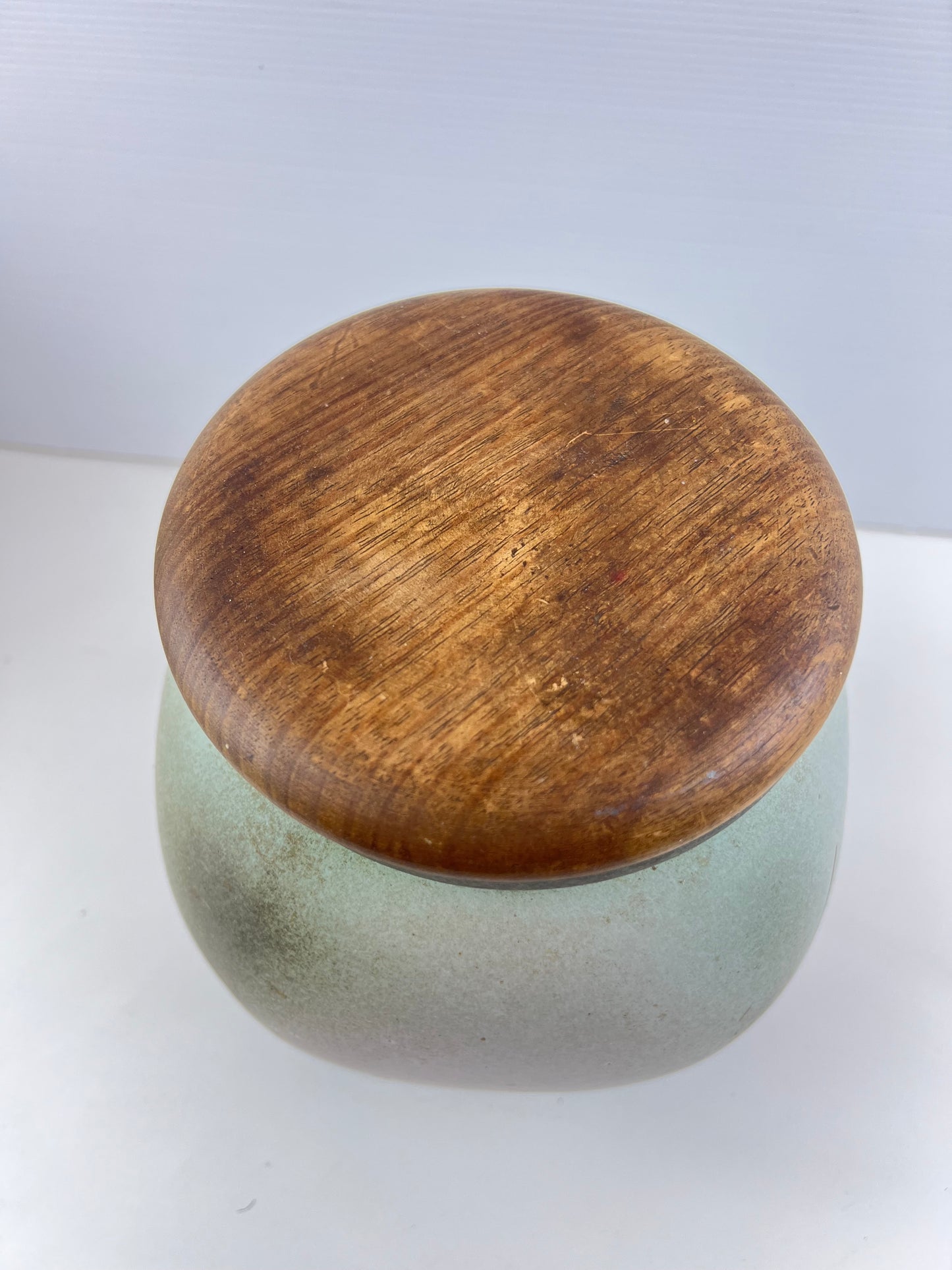 Ellis Pottery Ceramic Flour Canister with Timber Lid