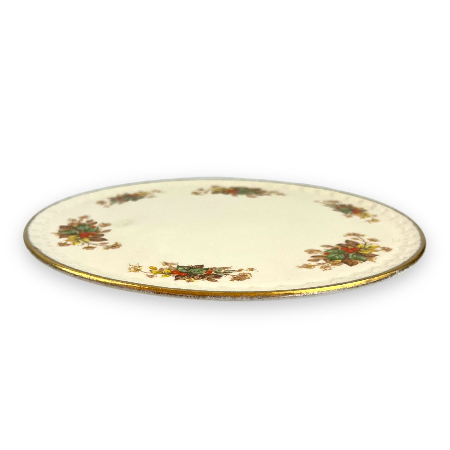 H Aynsley & Co Round Floral Berry Pattern Cake Platter