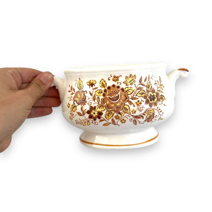 Floral Oval Soup Tureen with Lid and Spoon