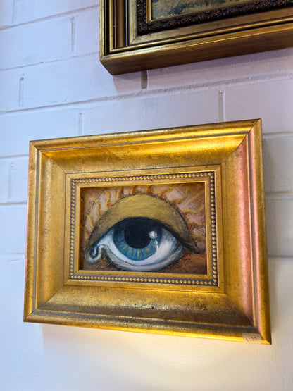 Framed Surrealist Eye Painting – Gilt Frame