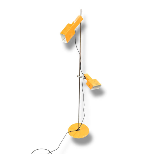 Orange Adjustable Twin Spotlight Floor Lamp