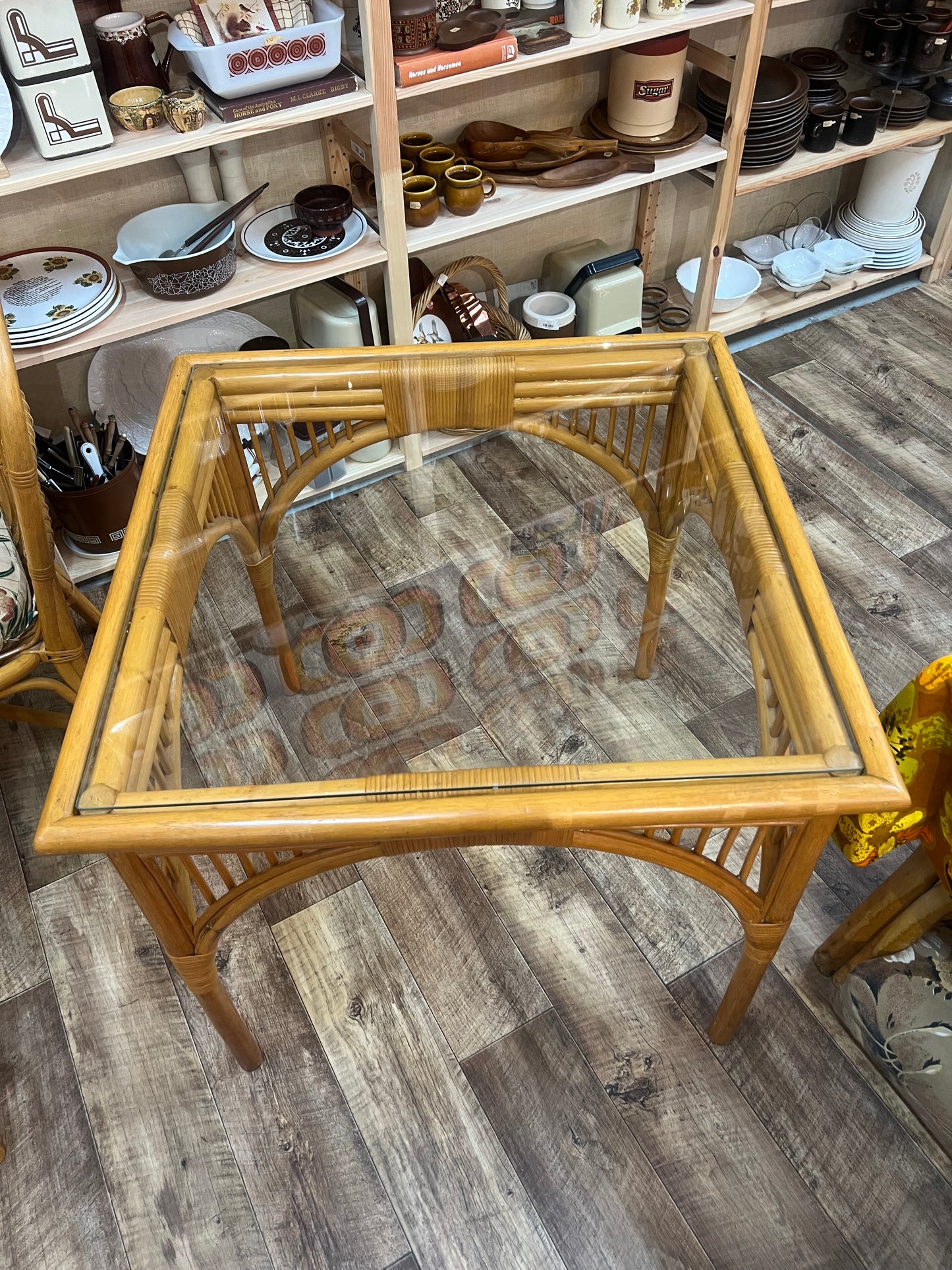 1.Square Cane Dining Table