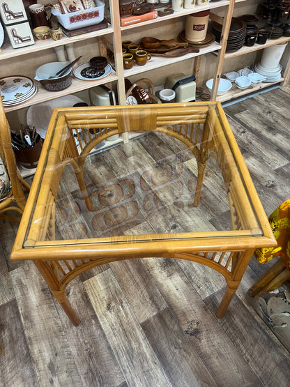 1.Square Cane Dining Table