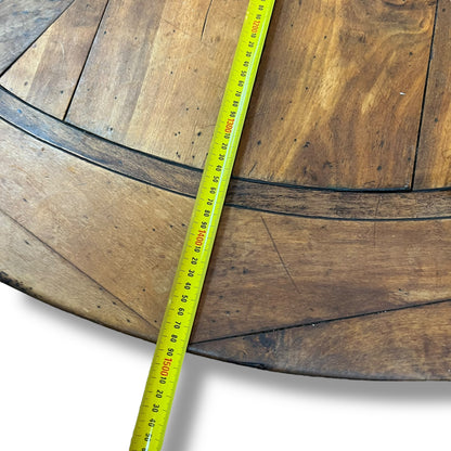 Round Parquetry Dining Table with Carved Scroll Base