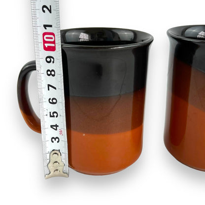 Black & Brown Stripe Mug Set of 2