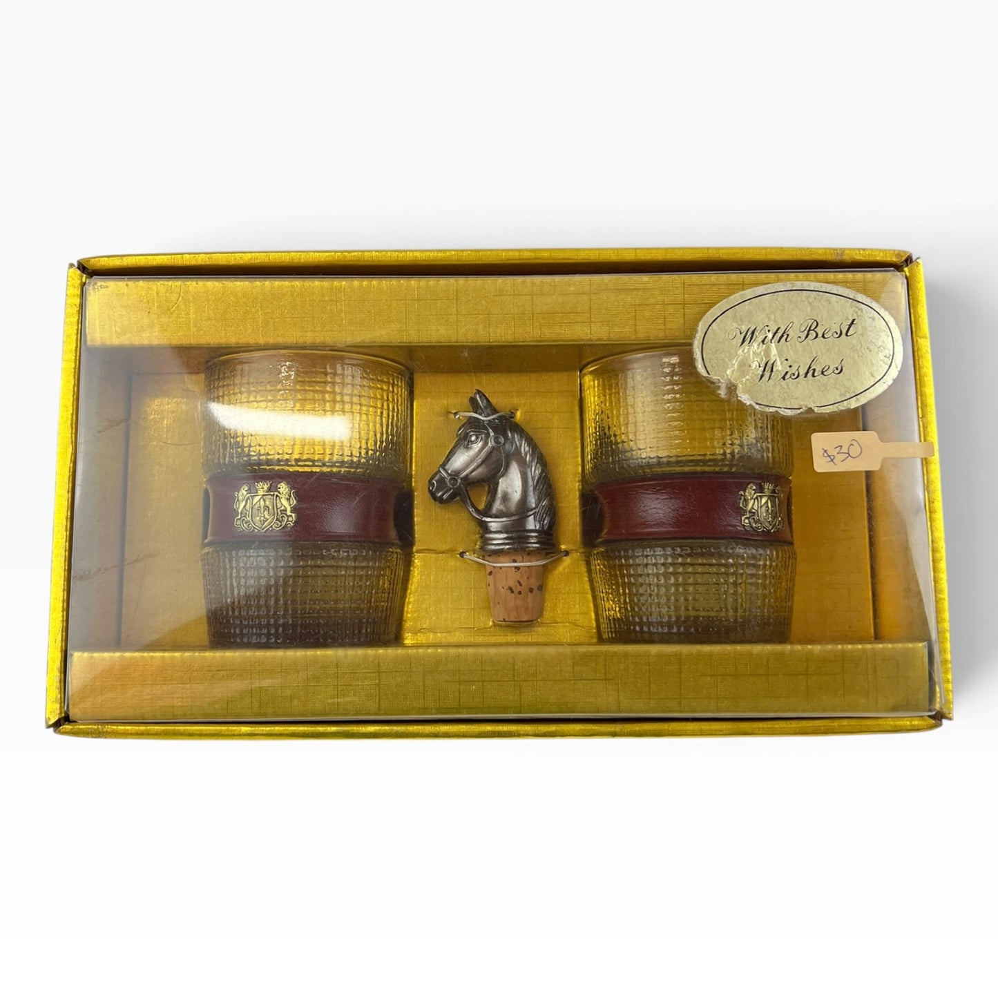 Glass Tumbler & Horse Bottle Stopper Gift Set
