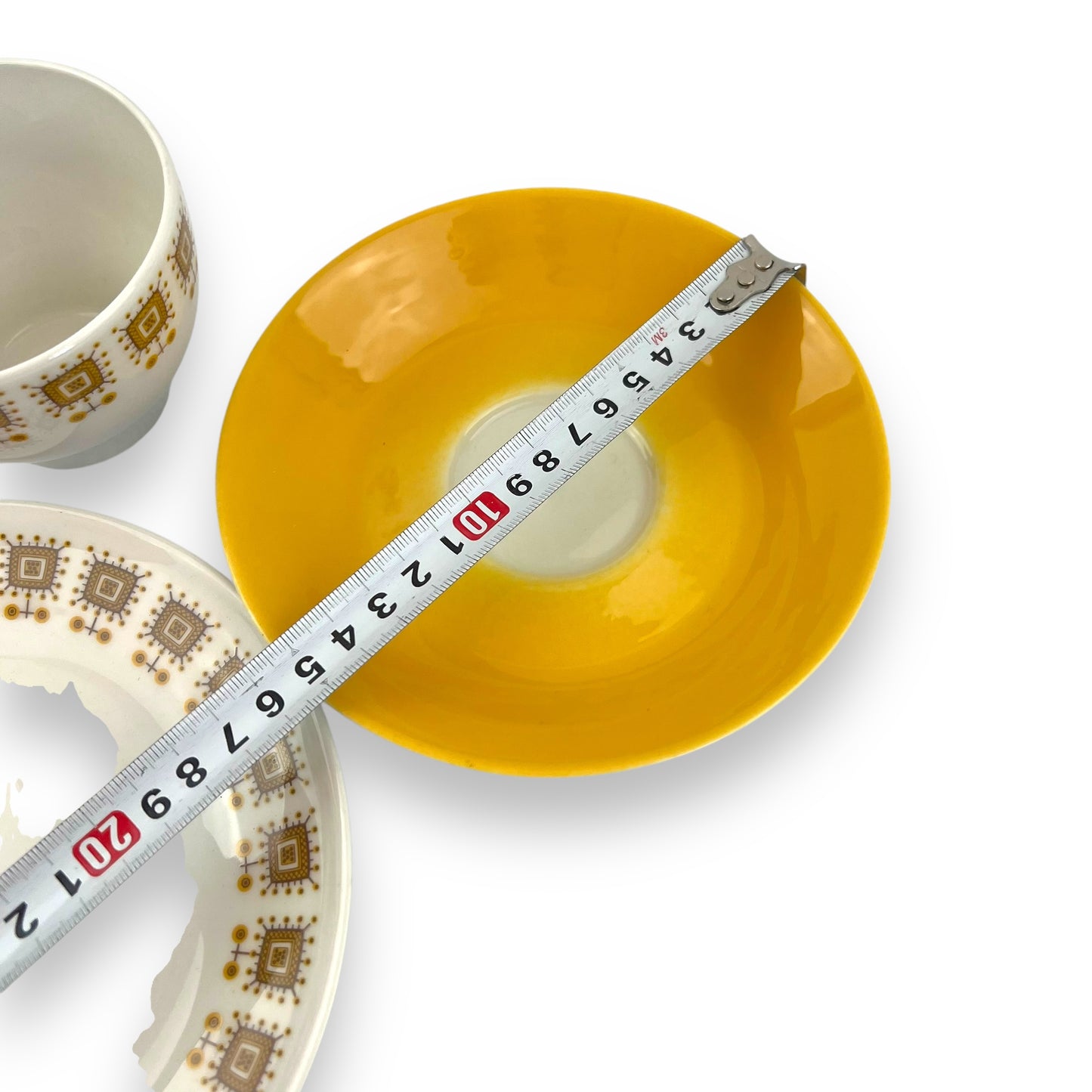 Constantia RSA Yellow Patterned Teacup Trio Set