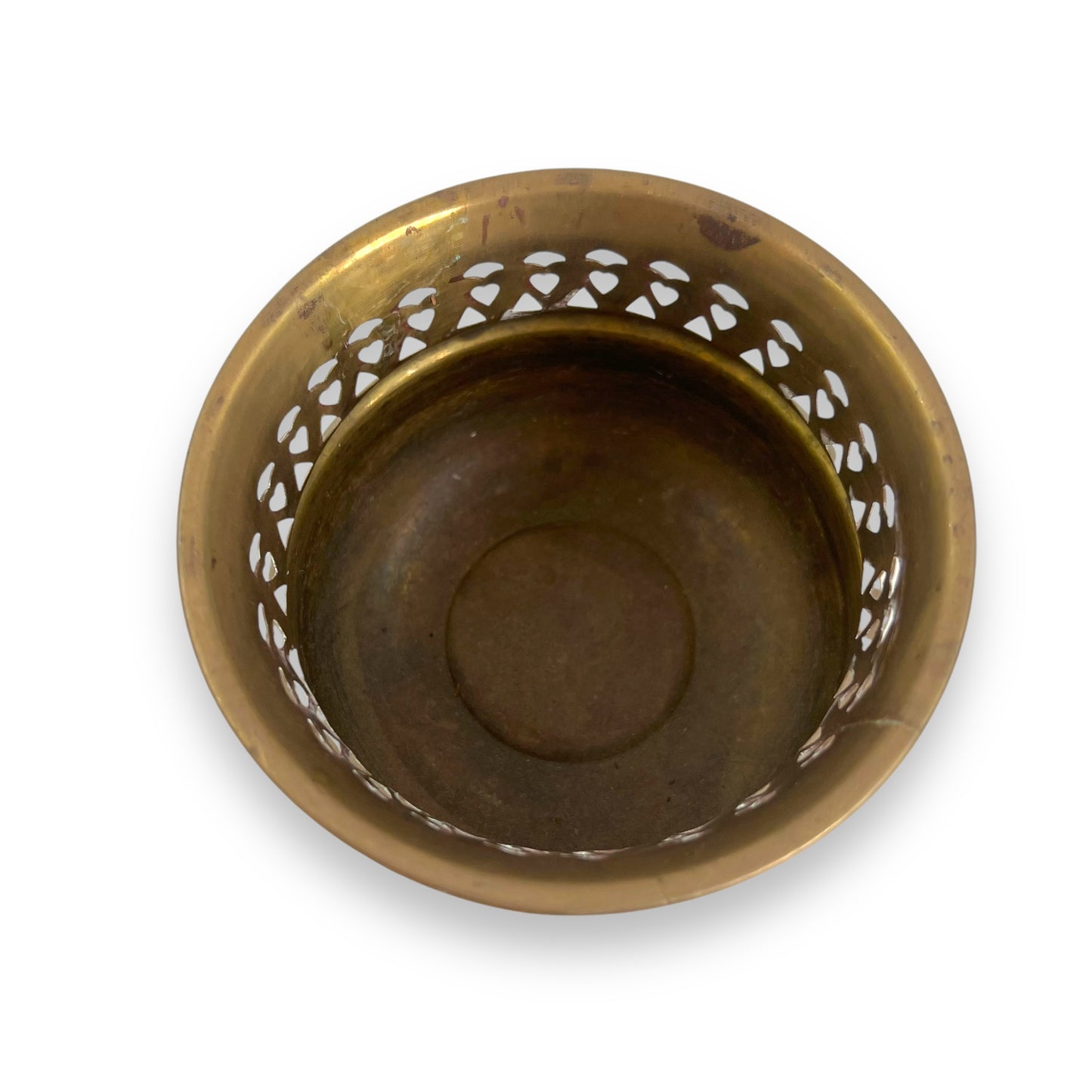 Small Brass Plant Pot Heart shape holes