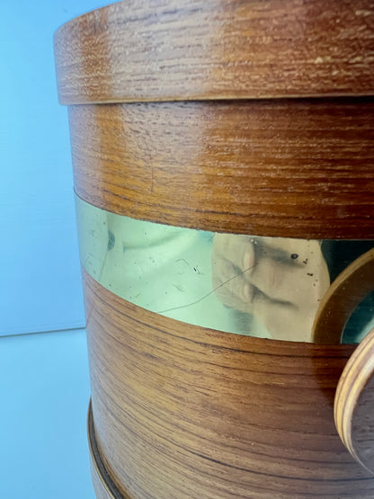 Timber & Brass Mid Century Ice Bucket with Ring Handles