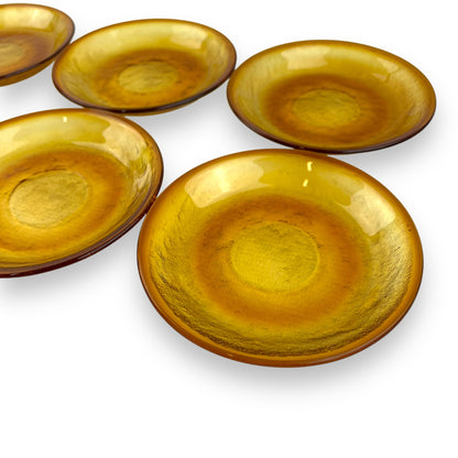 Arcoroc Sierra Amber Glass small plate set of 6