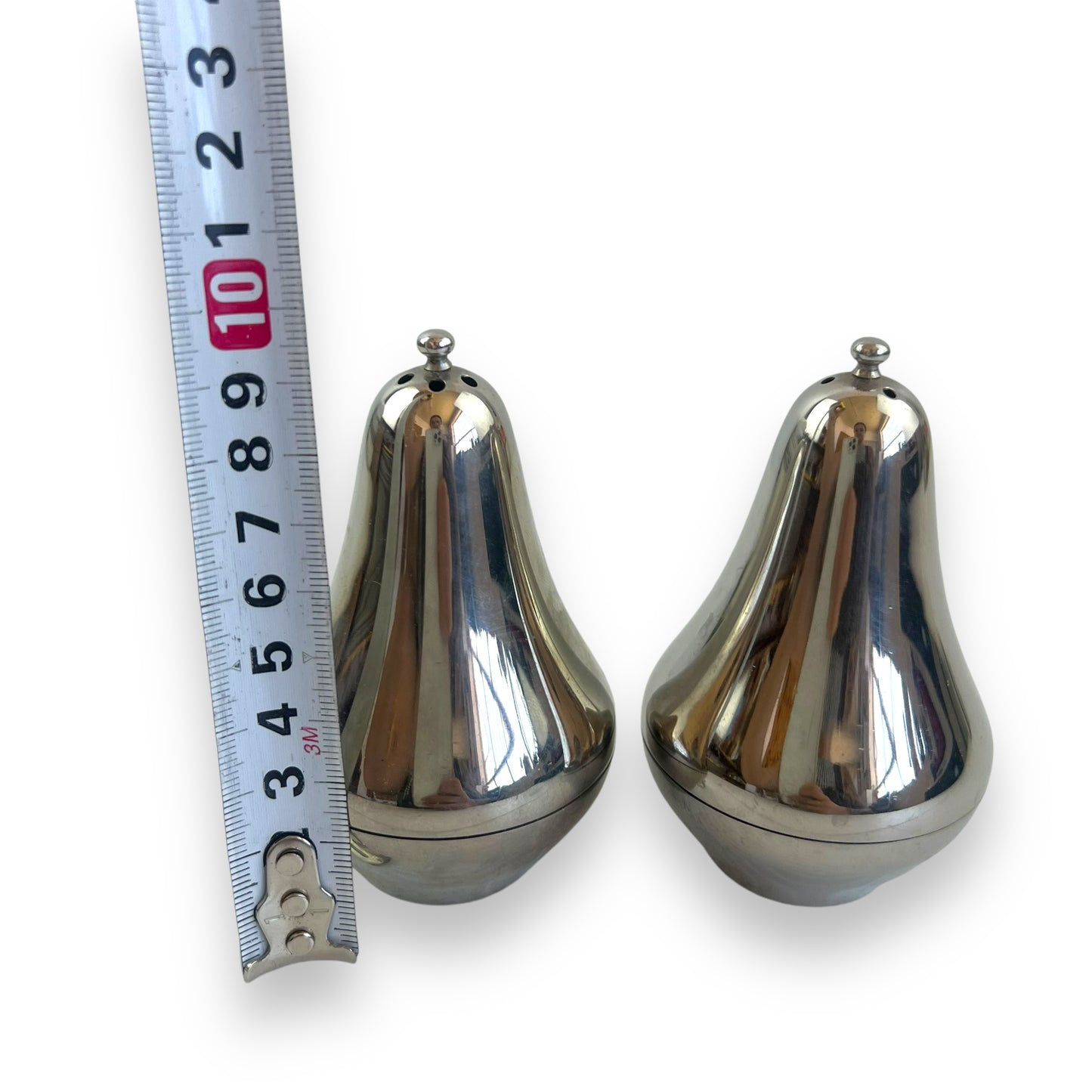 Rubien Stainless Steel 18/10 Pear Shaped Salt & Pepper Shakers - Lucky Wood Japan