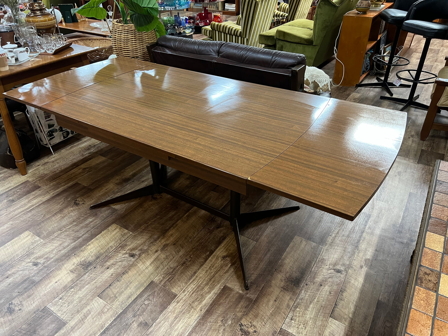 Brown laminate drop leaf Extendable dining table