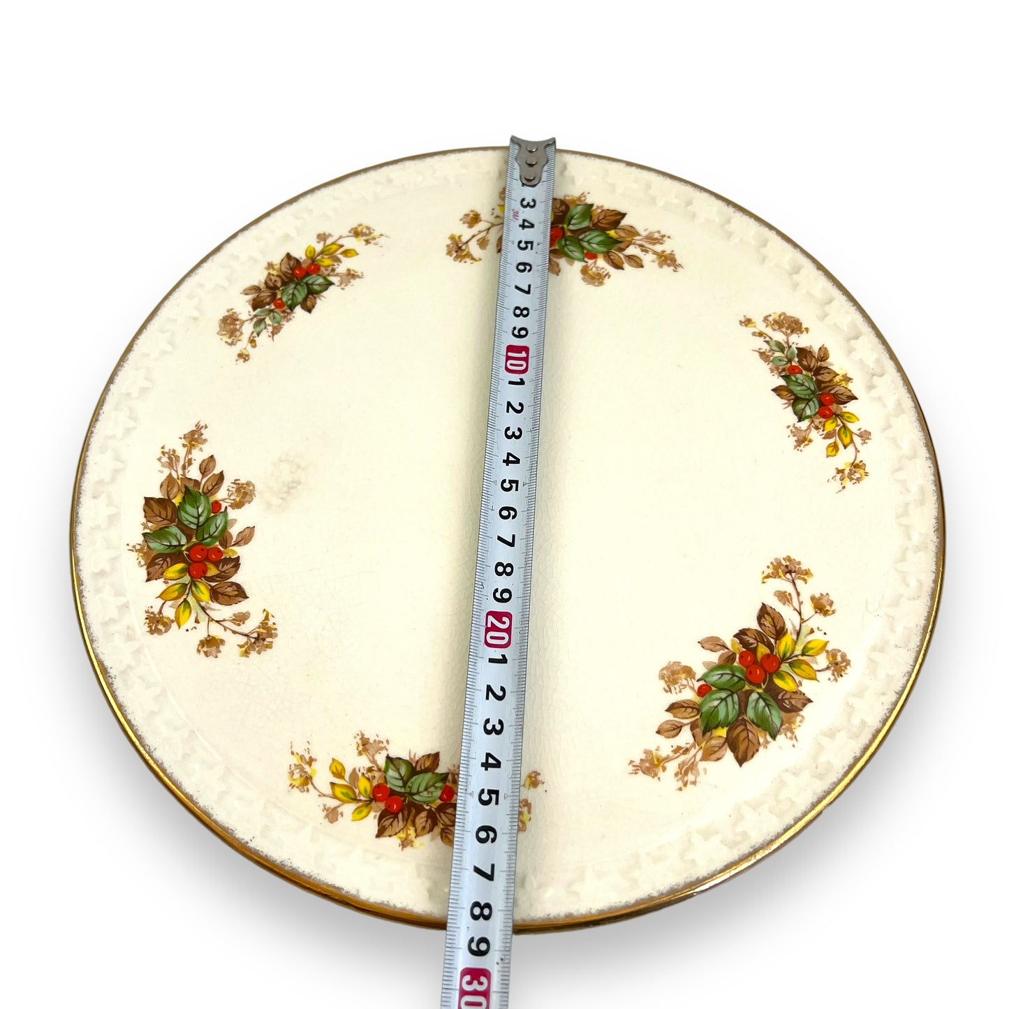 H Aynsley & Co Round Floral Berry Pattern Cake Platter