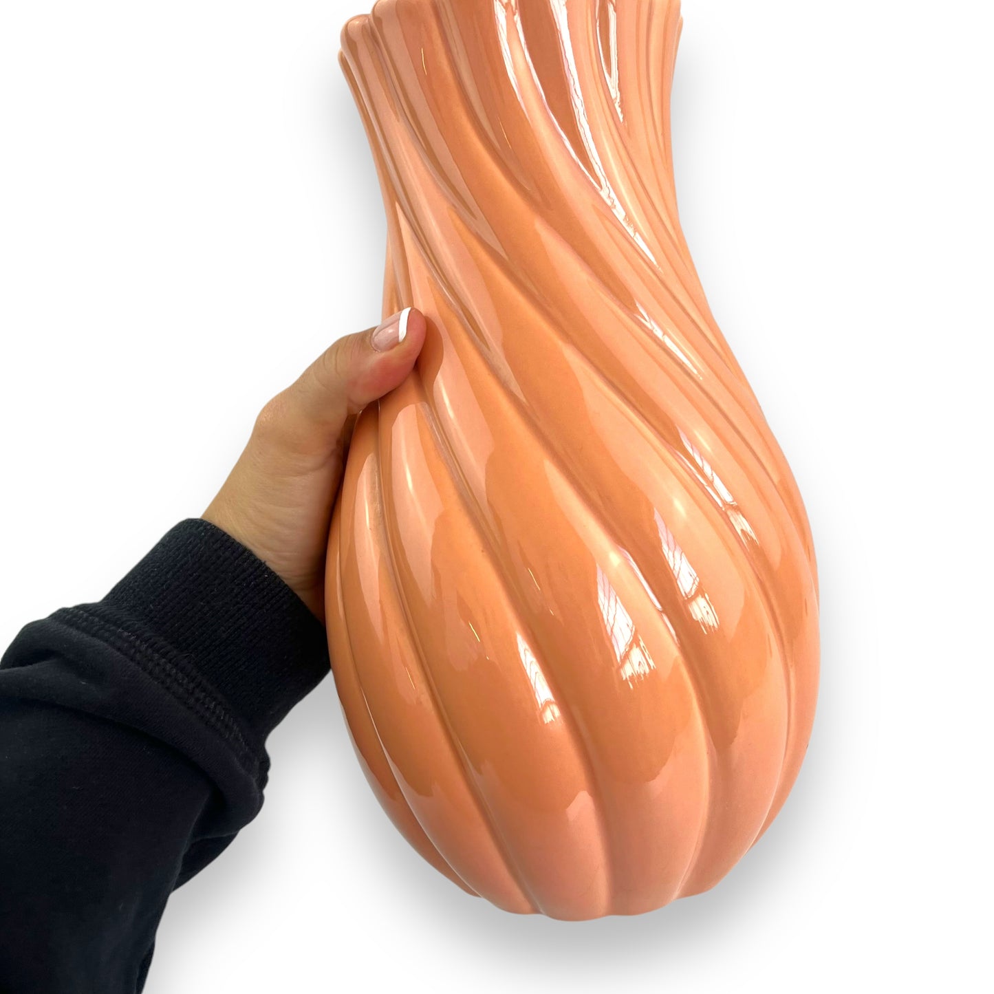 Apricot Swirl Large Ceramic Vase