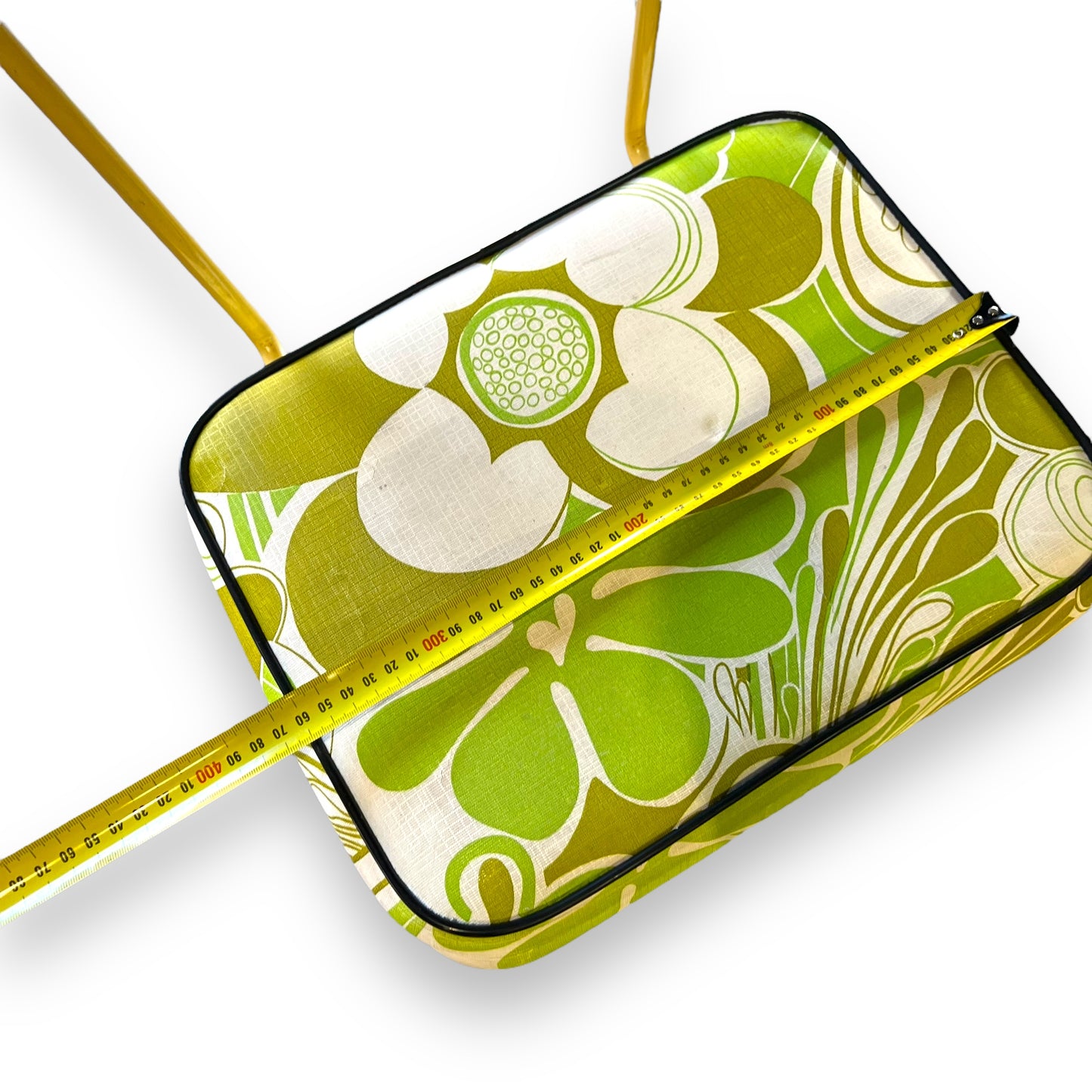 Yellow and green flower metal swirl chair