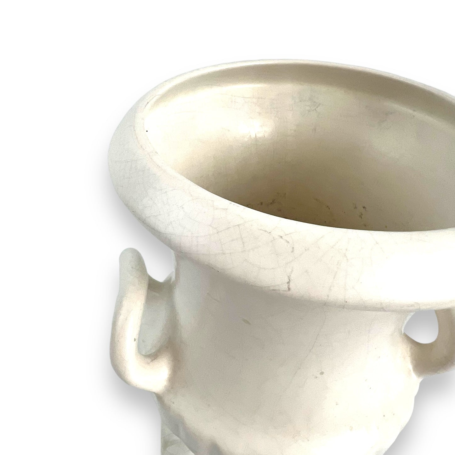 White ceramic urn shape vase (Crazing)
