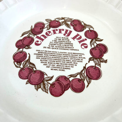 Cherry Pie Recipe baking dish - Made in USA