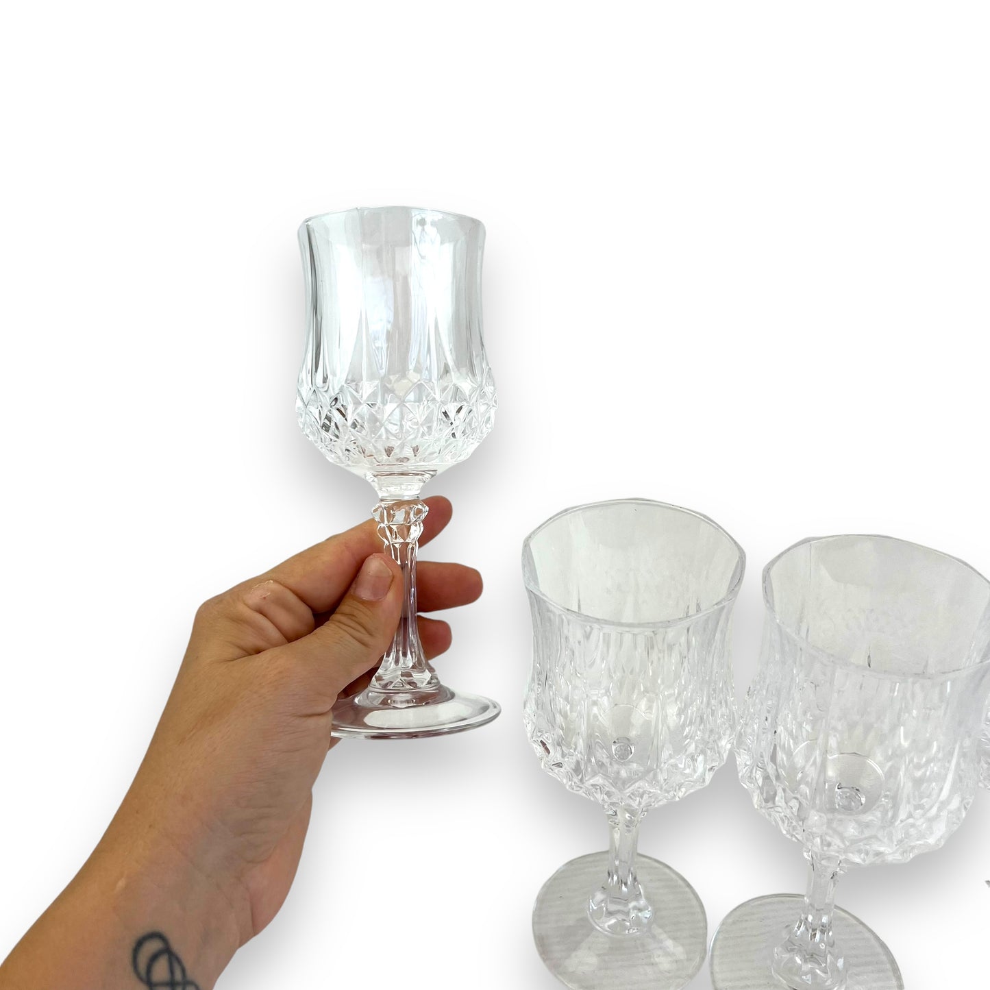 Set of 6 Cristal d’Arques Vintage Wine Glasses