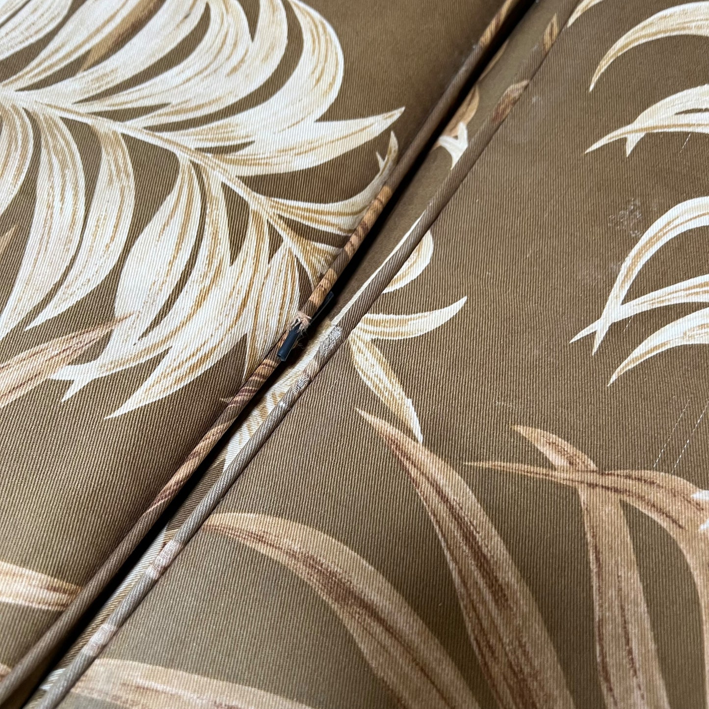 Cane Two Seater Lounge Palm Pattern Upholstery
