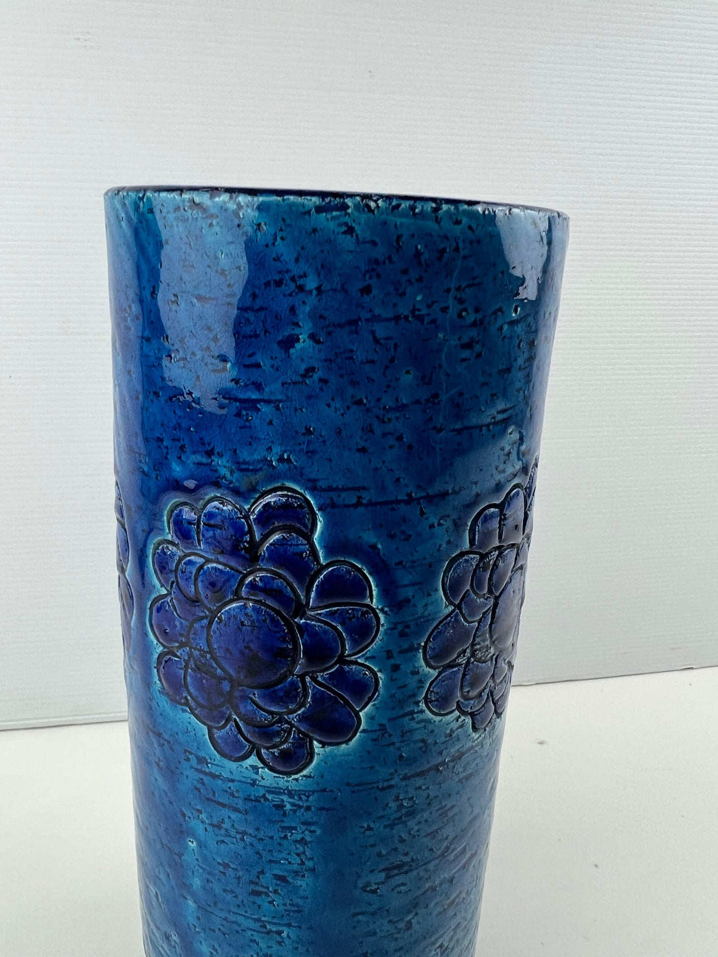 Bitossi Blue Flower Pattern Ceramic Vase – Made in Italy