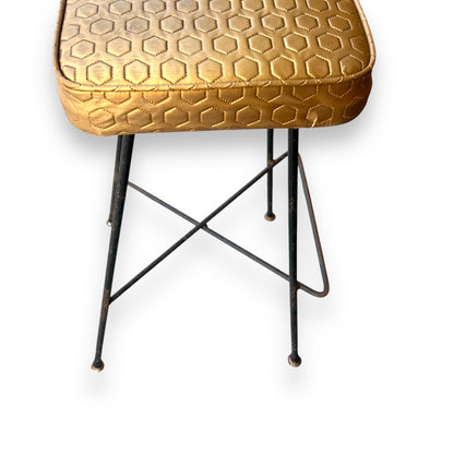 Retro Bar & Stool Set – Gold Vinyl