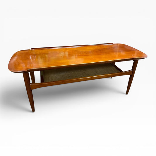 Burgess Mid-Century Coffee Table with Lower Shelf