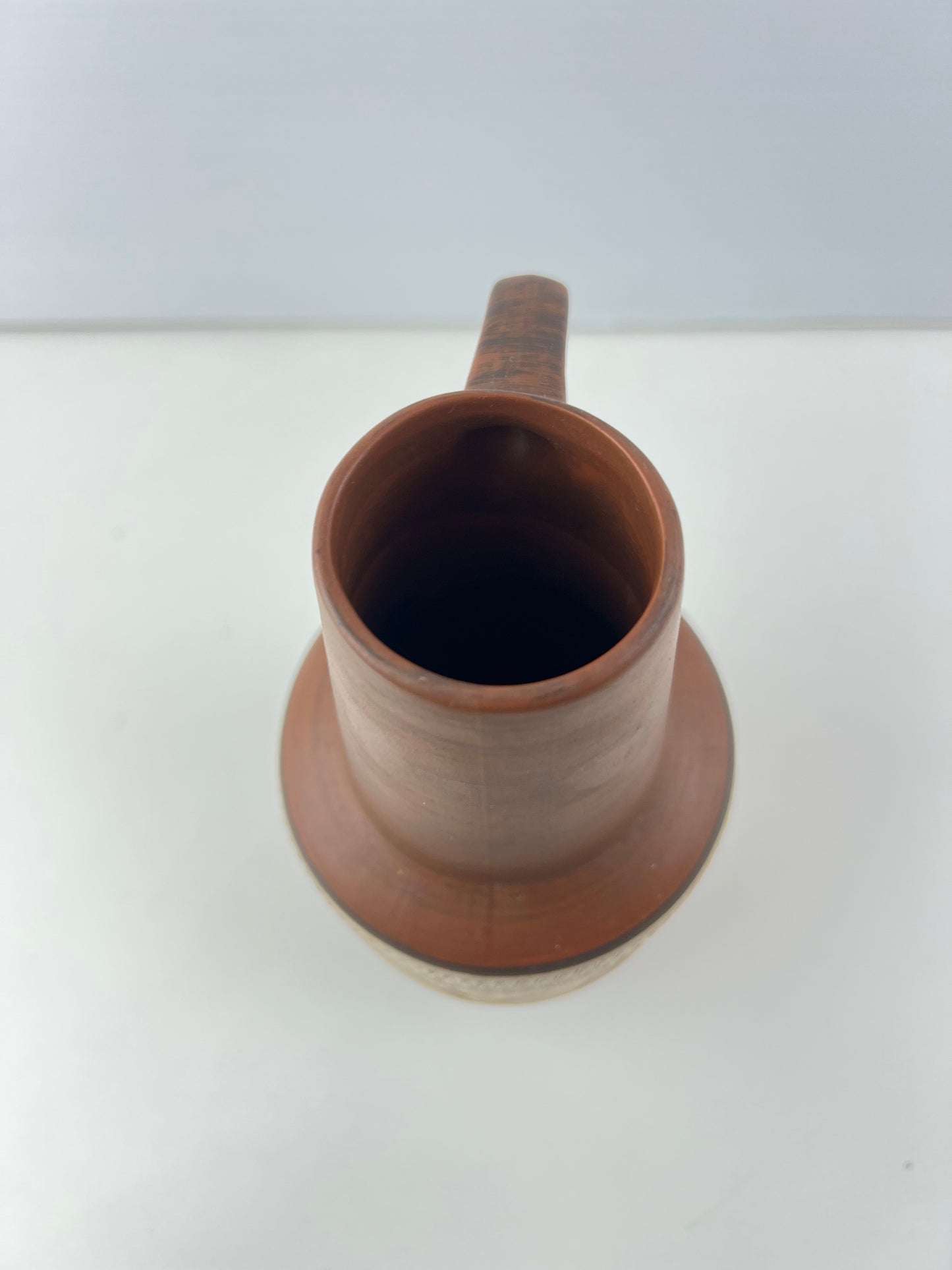 West German Pottery Vase – Brown Patterned with Handle 347/20