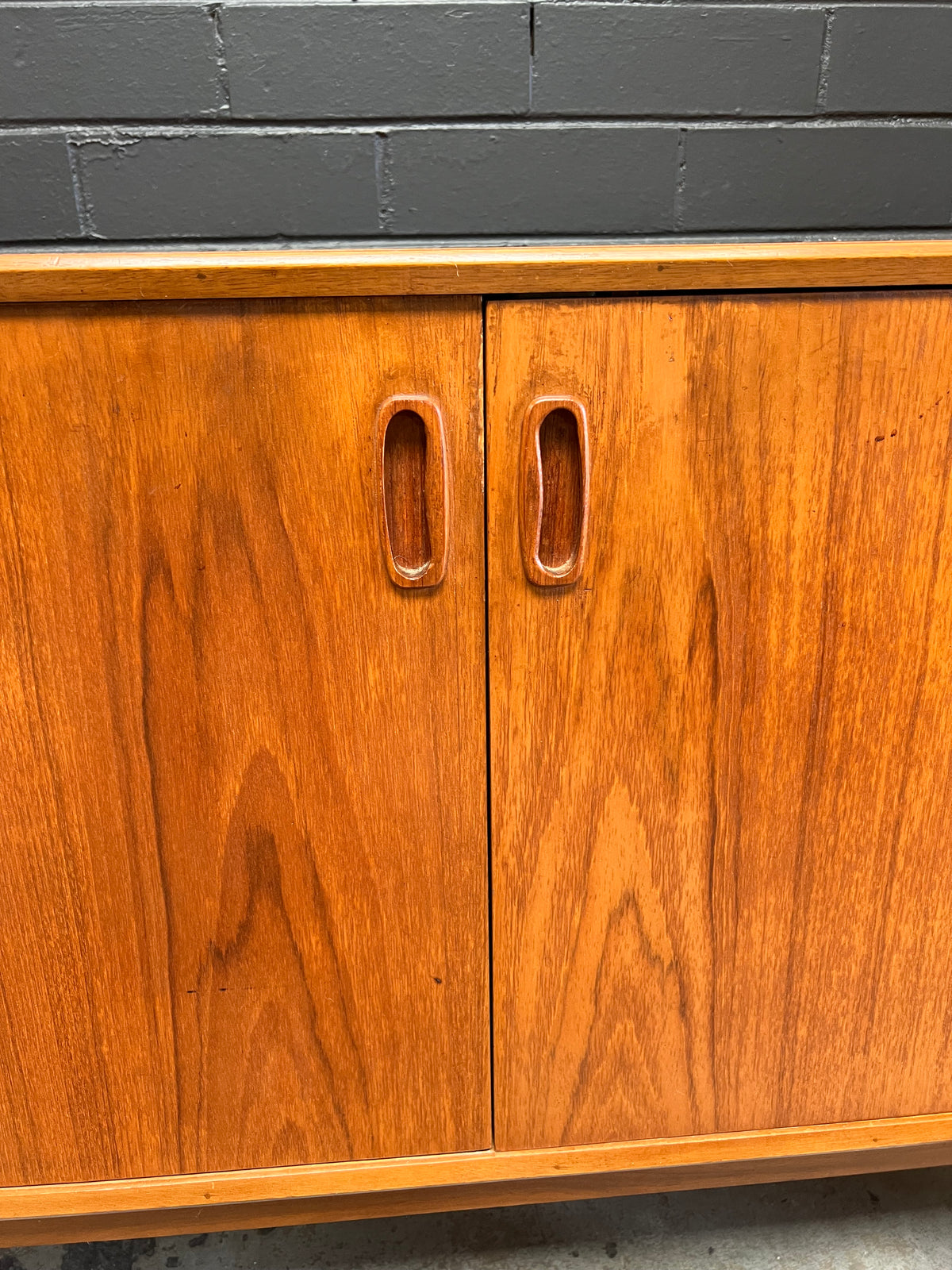 Mid-Century Teak Sideboard with Drawers & Cupboard Storage