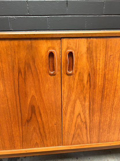 Mid-Century Teak Sideboard with Drawers & Cupboard Storage