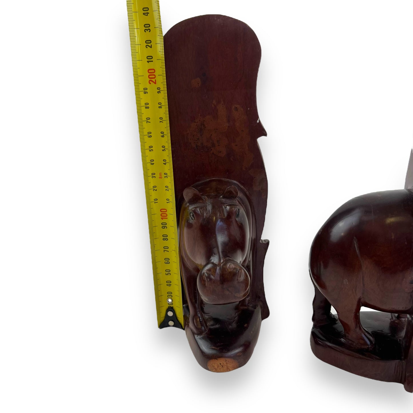 Wooden Hippo Bookends