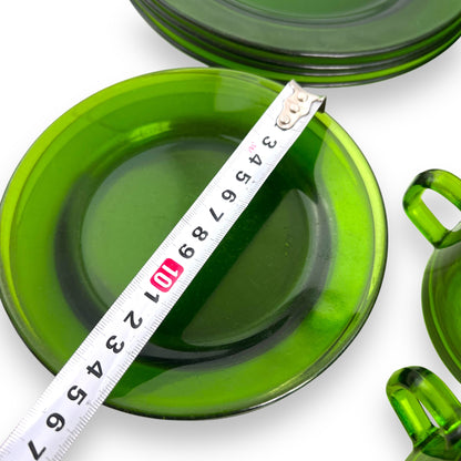 Durax France Green Glass 4 Person Dinner Set