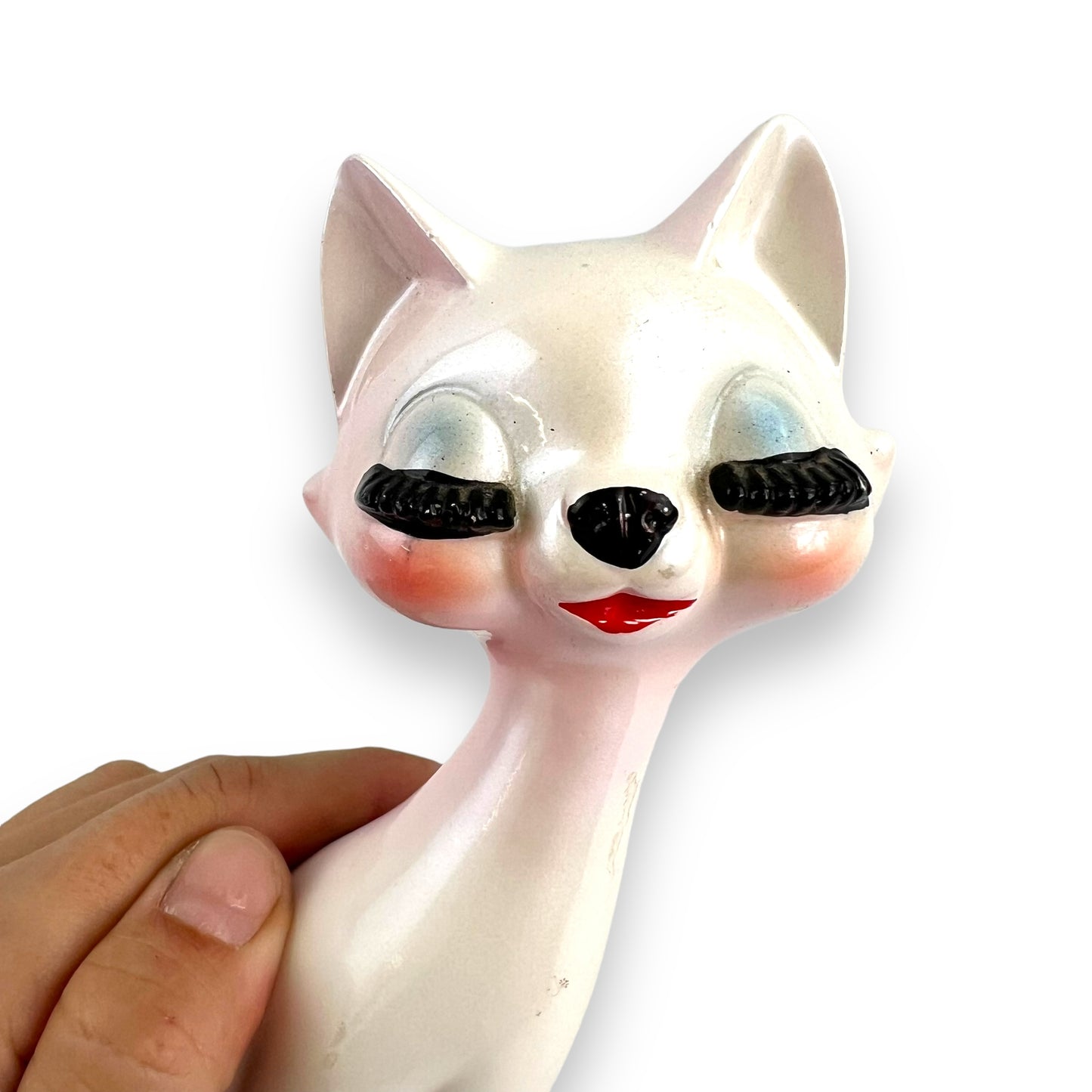 Kawaii Eyelash Kitty Cat Figurine Kitsch MCM Japan